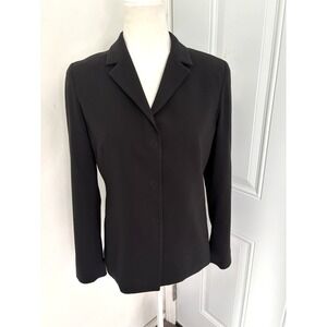 Tahari Blazer Womens 8 Black Jacket Button‎ Lapel Office Business Professional